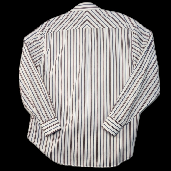 Johnston & Murphy Tailored FitLong Sleeve Button Up Stripe Shirt Mens Size Large - Picture 2 of 6